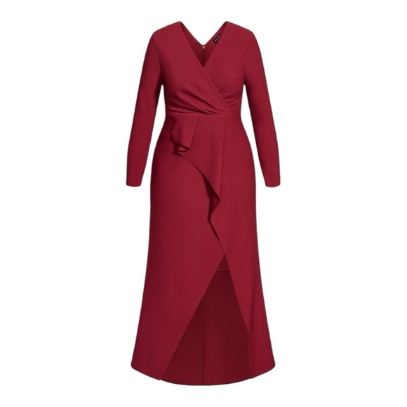 City Chic One Dream Maxi Dress in Deep Red Size 18 NWT - Picture 1 of 4